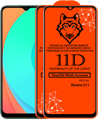 DeepzHub Edge To Edge Tempered Glass for Realme C11(Pack of 2)