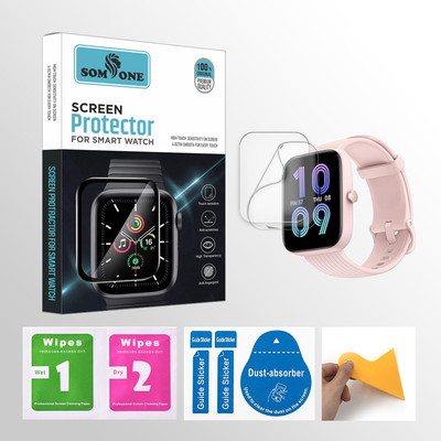 SOMTONE Edge To Edge Tempered Glass for Amazfit Bip 3 Pro 1.69 inch Smartwatch 2 PROTECTOR + 2 WIPES + 2 DUST REMOVAL STICKER + 1 WIPER(Pack of 2) SOMTONE Edge To Edge Tempered Glass for Amazfit Bip 3 Pro 1.69 inch Smartwatch 2 PROTECTOR + 2 WIPES + 2 DUST REMOVAL STICKER + 1 WIPER(Pack of 2)