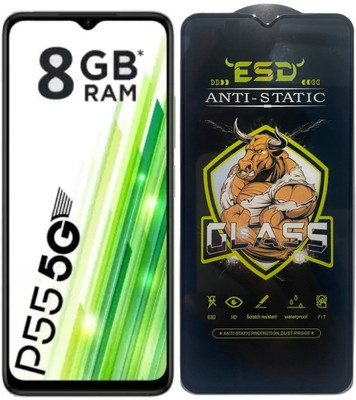 TELESHIELD Edge To Edge Tempered Glass for Itel P55 5G, ESD Glass, ESD Protector, Edge to Edge, Screen Protector(Pack of 1)