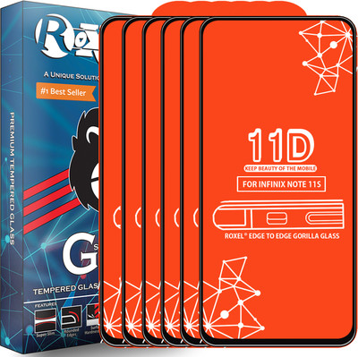 Roxel Edge To Edge Tempered Glass for Infinix Note 11S(Pack of 6)