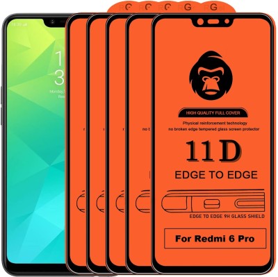 INCLU Edge To Edge Tempered Glass for Mi Redmi 6 pro(Pack of 5)