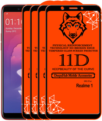 DeepzHub Edge To Edge Tempered Glass for OPPO Realme 1(Pack of 4)