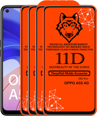 DeepzHub Edge To Edge Tempered Glass for OPPO A55 4G(Pack of 4)
