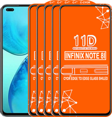 CYOR Edge To Edge Tempered Glass for INFINIX NOTE 8I(Pack of 5)