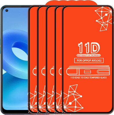 Qyist Edge To Edge Tempered Glass for Oppo A95 5G(Pack of 5)