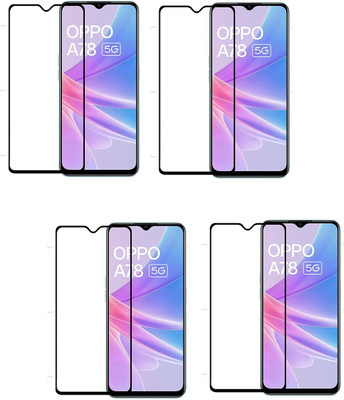 ISAAK Edge To Edge Tempered Glass for OPPO A78 5G, Edge to Edge, Full Flue 11D Tempered Glass(Pack of 4)