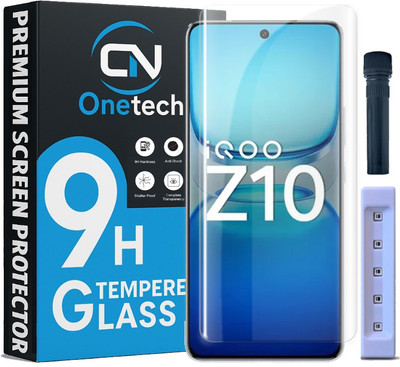 OneTech Edge To Edge Tempered Glass for IQOO Z10 5G 9H Hardness, UV Advanced HD+ Screen Protector(Pack of 1)