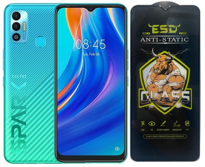 TELESHIELD Edge To Edge Tempered Glass for Tecno Spark 7T, ESD Glass, ESD Protector, Edge to Edge, Screen Protector(Pack of 1)