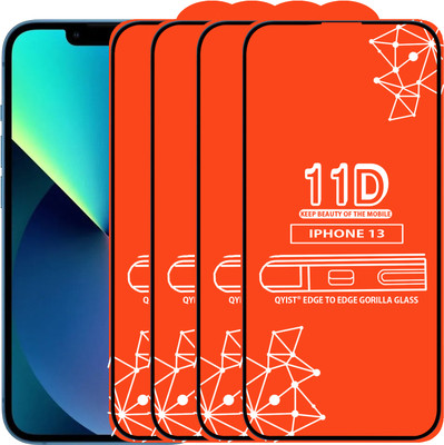 Qyist Edge To Edge Tempered Glass for Iphone 13(Pack of 4)