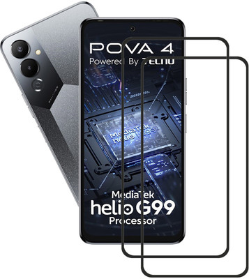INFINITYWORLD Edge To Edge Tempered Glass for Tecno Pova 4(Pack of 2)