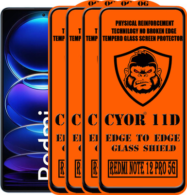 CYOR Edge To Edge Tempered Glass for REDMI NOTE 12 PRO 5G(Pack of 4)