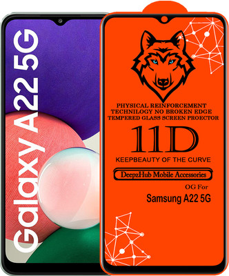 DeepzHub Edge To Edge Tempered Glass for Samsung A22 5G(Pack of 1)