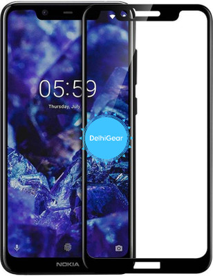 Obstinate Edge To Edge Tempered Glass for Nokia 5.1 Plus, 11D Glass(Pack of 1)