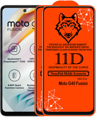 DeepzHub Edge To Edge Tempered Glass for Moto G40 Fusion(Pack of 2)