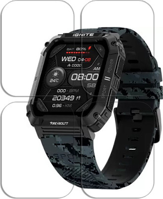 SOMTONE Edge To Edge Tempered Glass for Fire-Boltt Combat 1.96 inch SMARTWATCH SCREEN GUARD(Pack of 4)
