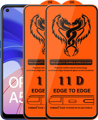 Forego Edge To Edge Tempered Glass for Oppo A55 4G(Pack of 2)