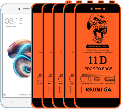 PFOAM Edge To Edge Tempered Glass for Mi Redmi 5A(Pack of 5)