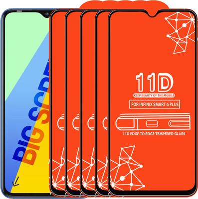 Roxel Edge To Edge Tempered Glass for Infinix Smart 6 Plus(Pack of 5)