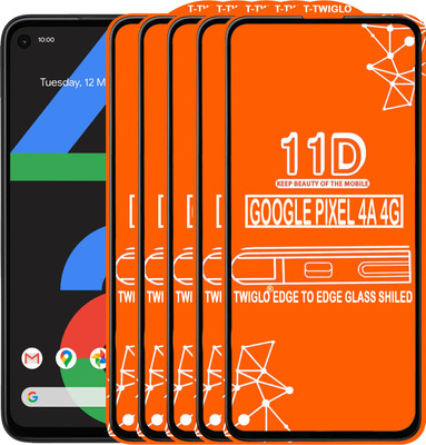 TWIGLO Edge To Edge Tempered Glass for GOOGLE PIXEL 4A 4G(Pack of 5)