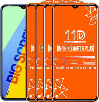 TWIGLO Edge To Edge Tempered Glass for INFINIX SMART 6 PLUS(Pack of 4)