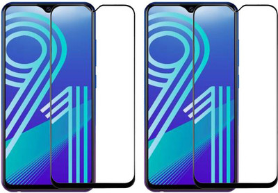 KARTRAY Edge To Edge Tempered Glass for Vivo Y91(Pack of 2)