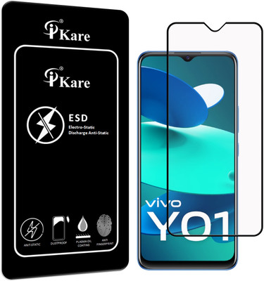 iKare Edge To Edge Tempered Glass for Vivo Y01(Pack of 1)