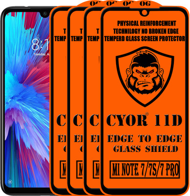 CYOR Edge To Edge Tempered Glass for REDMI NOTE 7 PRO(Pack of 4)