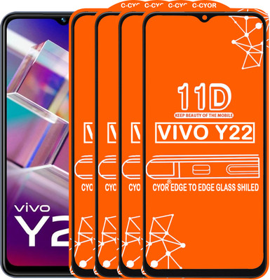 CYOR Edge To Edge Tempered Glass for VIVO Y22(Pack of 4)