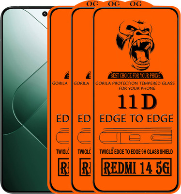 TWIGLO Edge To Edge Tempered Glass for REDMI MI 14 5G(Pack of 3)
