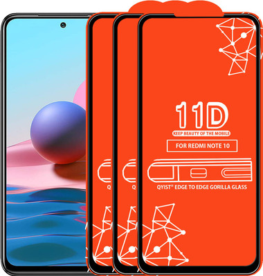 Qyist Edge To Edge Tempered Glass for Redmi Note 10(Pack of 3)