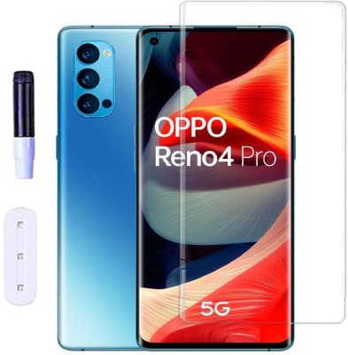 Mersal Edge To Edge Tempered Glass for OPPO Reno4 Pro, UV Curved Screen Protector with Easy Installation Kit(Pack of 1)