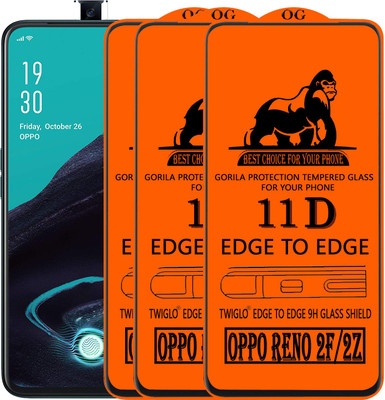 TWIGLO Edge To Edge Tempered Glass for OPPO Reno 2z(Pack of 3)