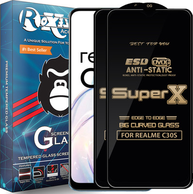 Roxel Edge To Edge Tempered Glass for REALME C30S(Pack of 2)
