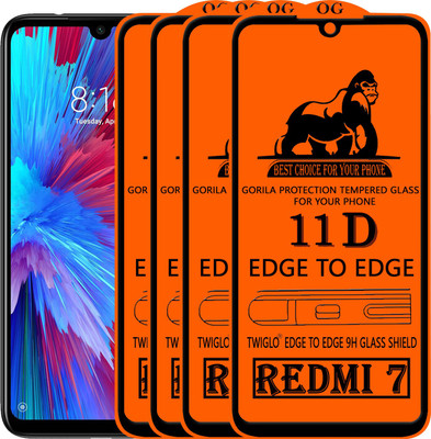 TWIGLO Edge To Edge Tempered Glass for REDMI 7(Pack of 4)