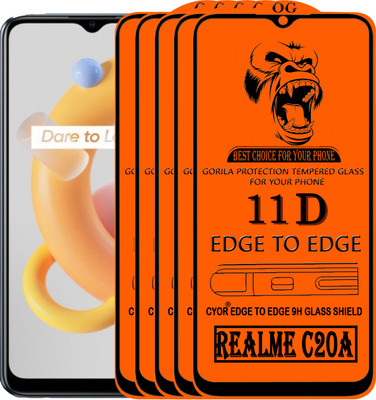 CYOR Edge To Edge Tempered Glass for REALME C20A(Pack of 5)