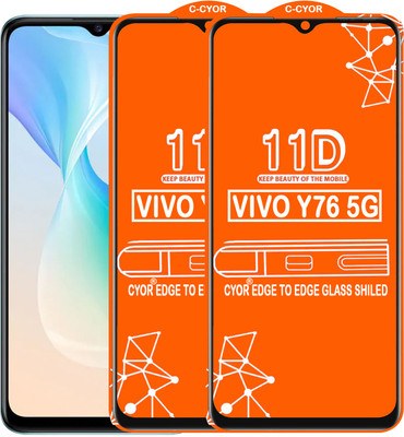 CYOR Edge To Edge Tempered Glass for VIVO Y76 5G(Pack of 2)