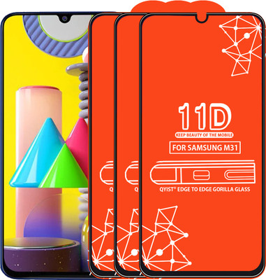 Qyist Edge To Edge Tempered Glass for Samsung Galaxy M31(Pack of 3)