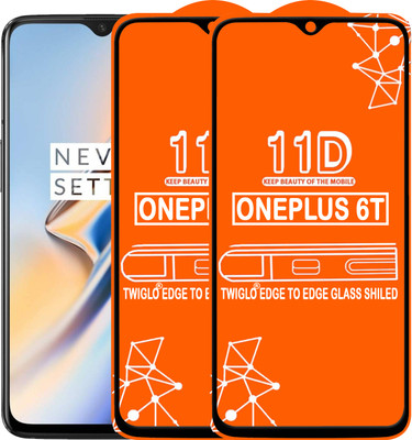 TWIGLO Edge To Edge Tempered Glass for OnePlus 6T(Pack of 2)