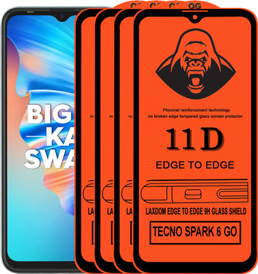 Laxdom Edge To Edge Tempered Glass for TECNO SPARK 6 GO(Pack of 4)