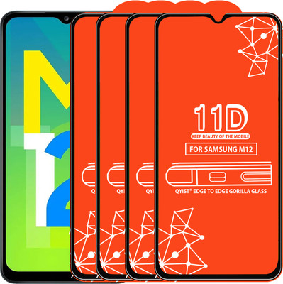 Qyist Edge To Edge Tempered Glass for Samsung Galaxy M12(Pack of 4)
