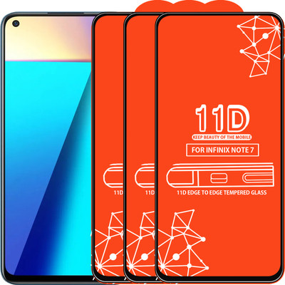 Qyist Edge To Edge Tempered Glass for Infinix Note 7(Pack of 3)