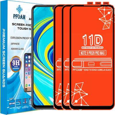 PFOAM Edge To Edge Tempered Glass for REDMI NOTE 9 PRO MAX(Pack of 3)