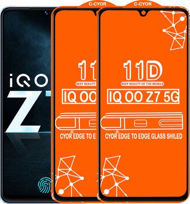 CYOR Edge To Edge Tempered Glass for IQOO Z7 5G(Pack of 2)