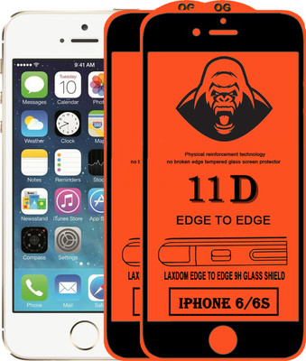 Laxdom Edge To Edge Tempered Glass for Apple iPhone 6s(Pack of 2)