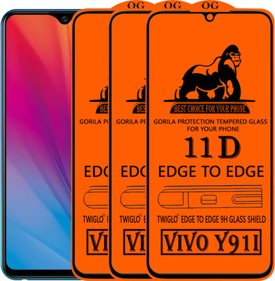 CYOR Edge To Edge Tempered Glass for VIVO Y91I(Pack of 3)