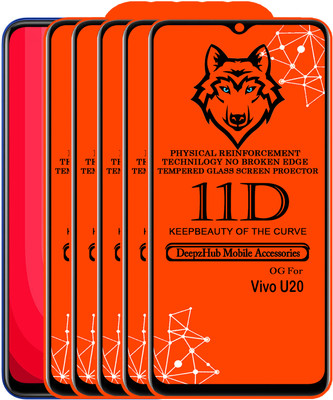 DeepzHub Edge To Edge Tempered Glass for Vivo U20(Pack of 5)