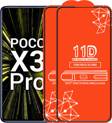 Qyist Edge To Edge Tempered Glass for Poco X3 Pro(Pack of 2)