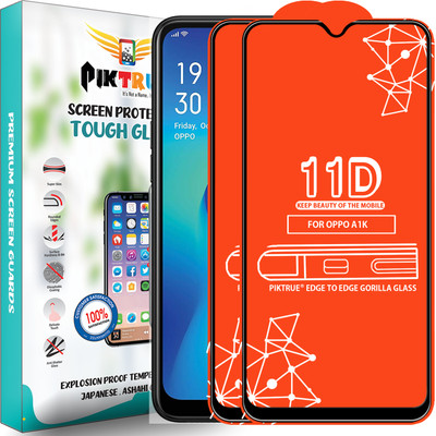PikTrue Edge To Edge Tempered Glass for Oppo A1K(Pack of 2)
