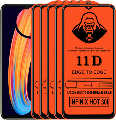 Laxdom Edge To Edge Tempered Glass for INFINIX HOT 30I(Pack of 5)