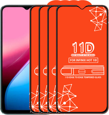 Qyist Edge To Edge Tempered Glass for Infinix Hot 10I(Pack of 4)
